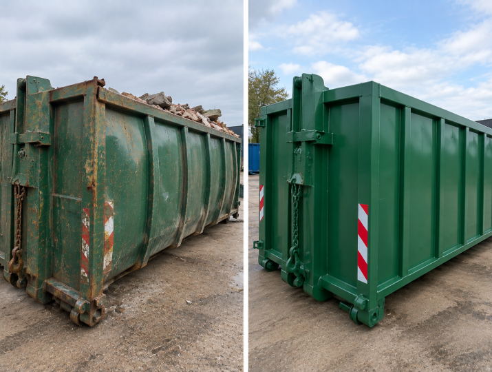 Bouwafval afzetcontainer refurbish 